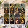 M-Mona-A L-Lisa Pat C-Cat Kunst Handyhülle Für iPhone 17,16,15,14,13,12,11 Plus,Pro Max,XS,Weiche Silikon Schwarze Hülle