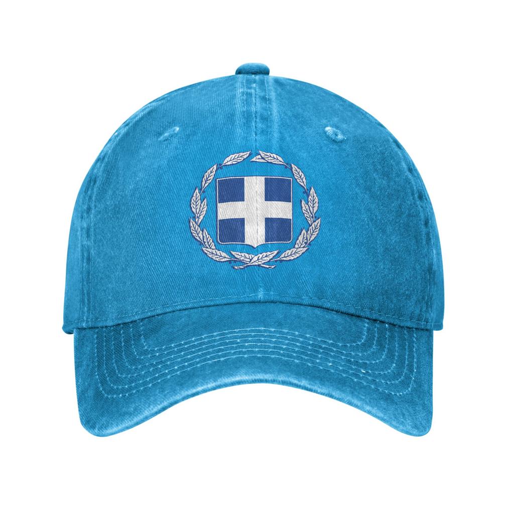 Coat of Arms of Greece Casual Baseball Cap Summer Trucker Hat Sun-Proof Outdoor Gym Snapback Cap Couple Women Y2k Baseball Caps