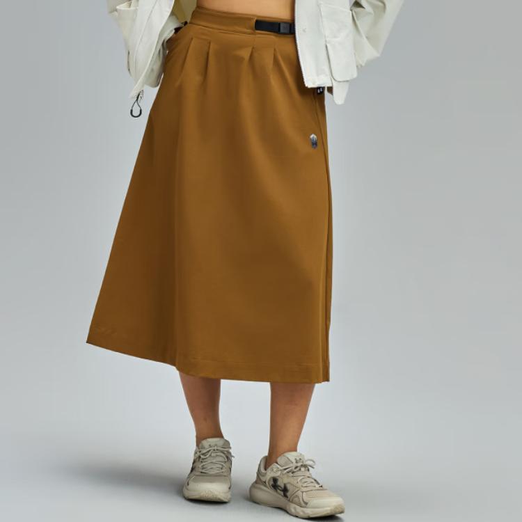 Under Armour Urban Wilderness Series Solid Functional Sports Midi Skirt Women Skirts Coyote-Brown 1389310-498