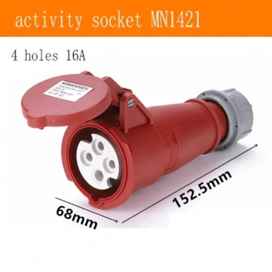 1pcs Industry Plug And Socket Connectors Surface And Concealed Installation 3 4 5 Hole Core 16 A 32A Waterproof Two Three-Phase