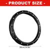 Leather Steering Wheel Cover with Glittering Rhinestones Easy To Clean and Maintain for 14.5-15inch Vehicle