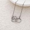 Promotional Cute Necklace, Cartoon Pet Footprint Love Hollow Stainless Steel Pendant Item