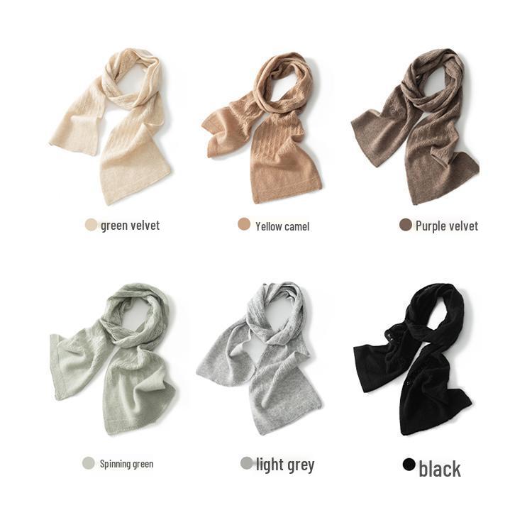 Women's Pure Cashmere Openwork Shawl - Autumn/Winter Korean Style Neck Protection Scarf