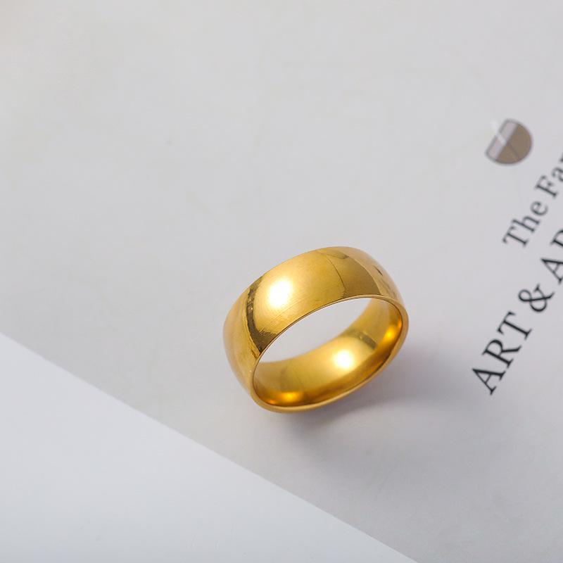 Klassischer polierter Edelstahl-Unisex-Ring, schlichtes Design, Standard US-Größe