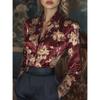 Fashion Women's Graphic Floral Printed Long Sleeve Shirt Casual Regular Tops Button Down Work Shirts Daily Wear Classic Design