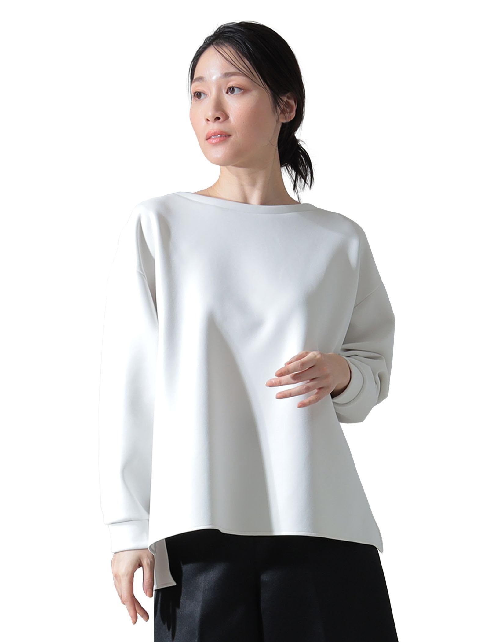 

Beams SWAN FREE Футболка с длинным рукавом Картонный пуловер Деми-люкс Женская