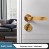 Universal Magnetic Black Bedroom Door Handle Lock - Silent, Solid Wood Design