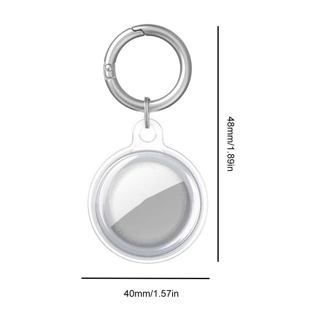For Apple Airtag Cover TPU Protective Cover with Keychain (Transparent Blue)