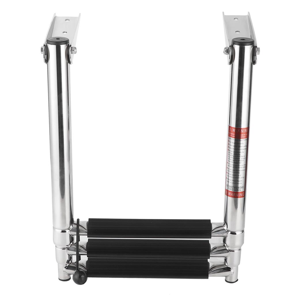 3‑Step Deck Ladder Telescoping Folding Boarding Platform Stair 304 Stainless Steel Boat Ramp