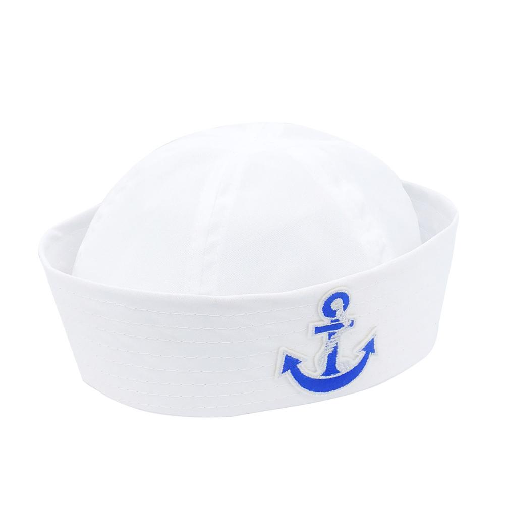 Summer Navy Cap Simple Solid Color Captain Sailor Hat Cosplay Costume Dress Up Props For Party