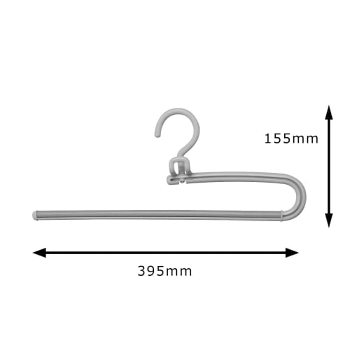 Shinkohanger Mono Closet Slacks Hanger Set of 2 with Connecting Hooks and Swivel Hooks, Gray