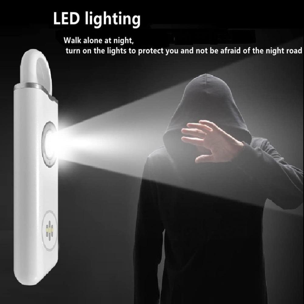 LED Strobe Light Safe Sound Personal Alarm 130 High DB Personal Security Alarm  Night Running