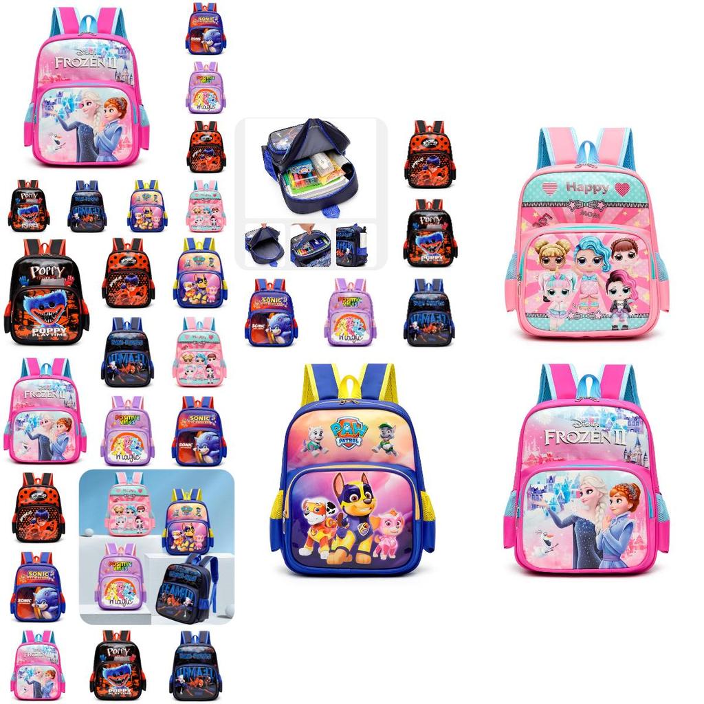 New Cartoon Kindergarten Backpack Waterproof And Durable Large Capacity Suitable For 3-8 Year Old Children Nylon Material 14-inch Size 20-35l Capacity