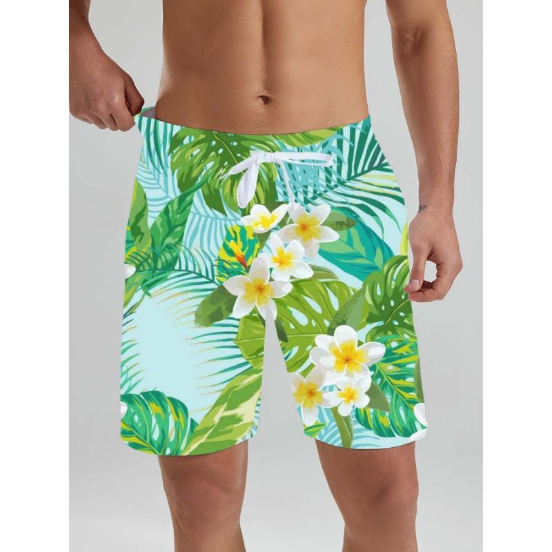 Hawaiian Men s Beach Shorts Tropical Plant Beach Patterns 3D Printed Men s Shorts Summer New Swin Trunks Vacation 2026 Clothing XL