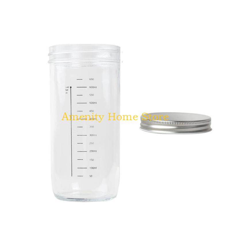 F26C Sourdough Starter Glass Jar Set Sourdough Starter Container with Thermometer Baking Accessories Perfect for Bread Making