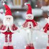 Retractable Festive Ornaments Santa Deer Snowman Polyester Sculpture Space Saving Tabletop Holiday Display
