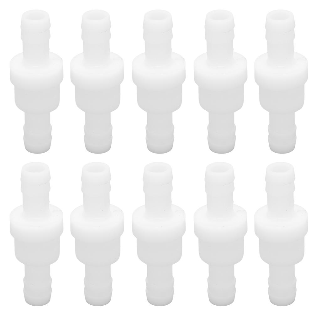 10 Stück Rückschlagventil PE Einweg Aquarium Luftpumpe Rückschlagventil für Chemische Industrie 6mm Weiß