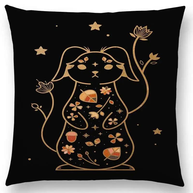 Neueste Schwarzer Hintergrund Mond Sterne Meteor Sternbild Galaxie Sofa Kissenbezug Katze Bär Hase Reh Vogel Kissenbezug