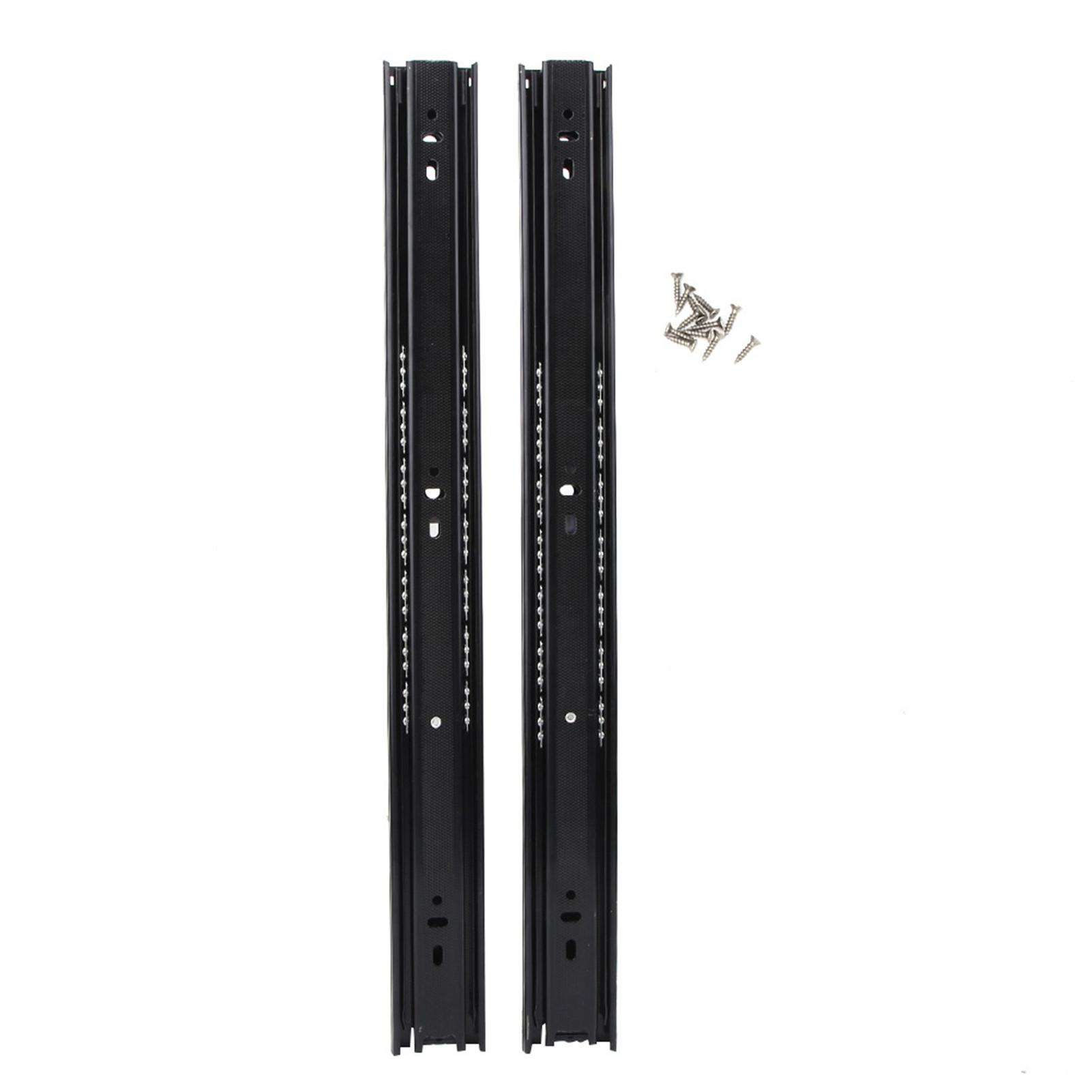

1 Pair 18 Inch Bearing Cabinet Drawer Slider Runner Steel Slide Rails