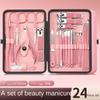 24 Piece Stainless Steel Luxury Nail Clipper Set with Dead Skin Pliers, Complete Set of Nail Tools, Durable Beauty Care Tools