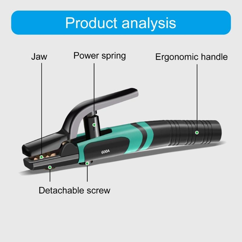 Uchwyt elektrod spawalniczych 300A/600A/800A Heavy Duty Kleszcze zaciskowe do trzymania szczęk Zacisk elektrodowy Spawarka Narzędzie spawacza