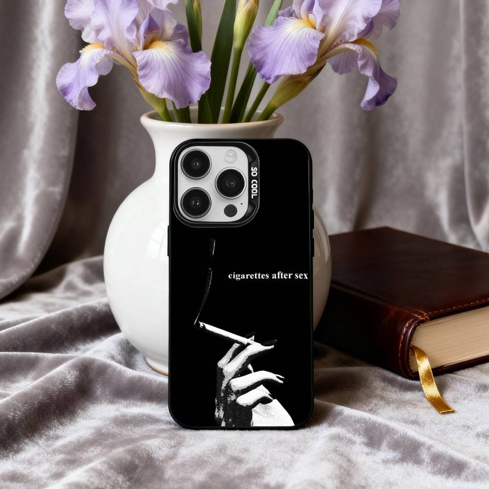 C-Cigarettes A-After Sex B-Band Phone Case For iPhone17,16,15,14,13,12,11 Plus,Pro Max Black Candy silver phone case