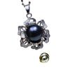 3D Flower Freshwater Pearl Pendant Necklace for Women, 18K Gold-Plated, 8-9mm, Elegant Clavicle Chain.