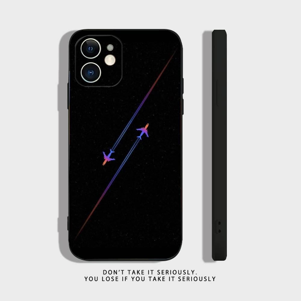 Premium Airplane Pattern Phone Case For iPhone 16,15,14,13,12,11,Pro,X,XS,Max,XR,Plus,Mini Soft Silicone Black Shockproof TPU