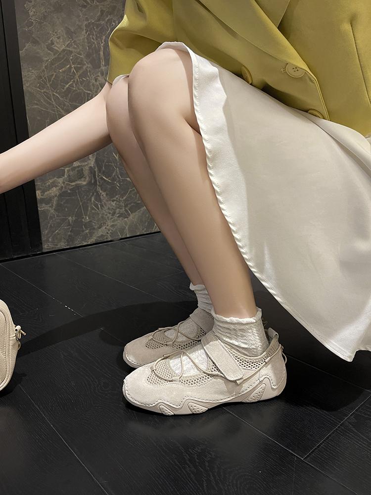 

Женские туфли на плоской подошве 2025 Новые Нескользящие туфли Мэри Джейн с мелким вырезом Женские Большого размера Удобные балетки для женщин 40 серый