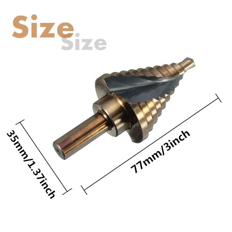 Drill Hog 1//4/"-3//4/" Step Drill Bit Spiral Flute Cobalt UNIBIT Lifetime Warranty