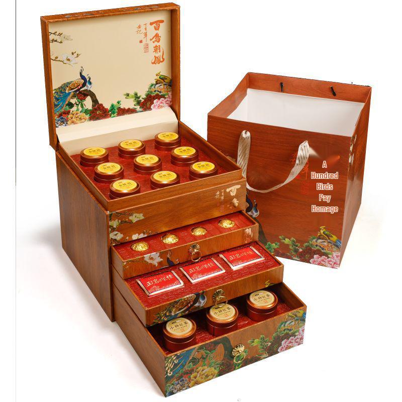 Jin Jun Mei Tea Gift Set: Hundred Birds, Perfect for Chinese New Year, High-End Gift for Dad.