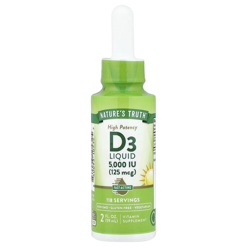 Vitamin D3 Liquid, High Potency, 2 fl oz (59 ml)