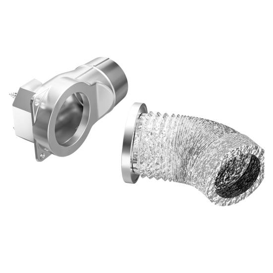 1 Set Exhaust Connector Metal Housing Magnetic Dryer Vent Connector Kit Easy Cleaning Air-Tight Exhaust Joint