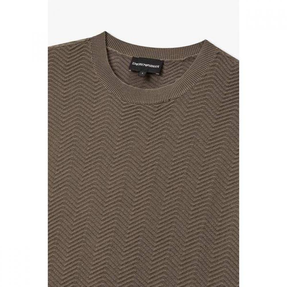 Emporio Armani Men Chevron Pattern Knit Pullover A516128039