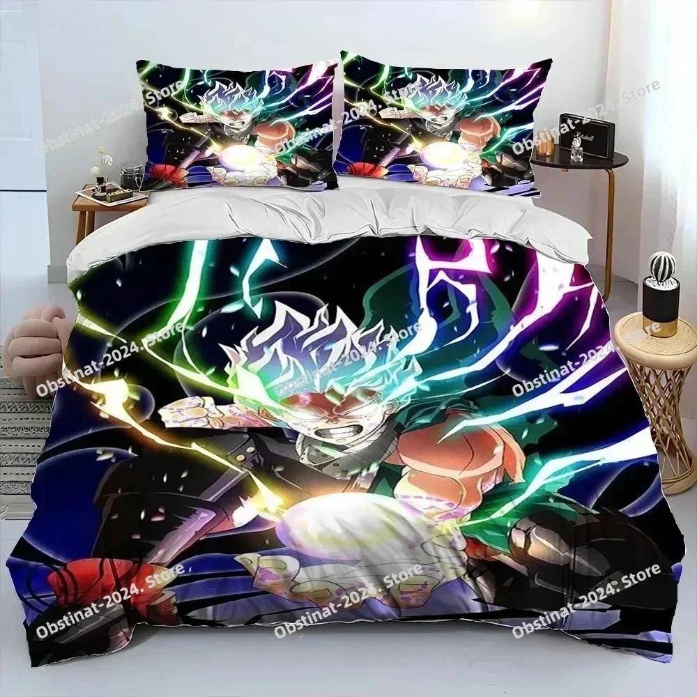Anime My Hero Academia Izuku Deku Bedding Set Printed Set Duvet Cover Sheet Pillowcase Bed Full Quilt Cover Soft Queen King Size