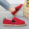 Red Summer Fisherman Shoes Men Breathable Linen Casual Shoes Man Flats Lightweight Comfy Lazy Shoes For Men Zapatos Para Hombre