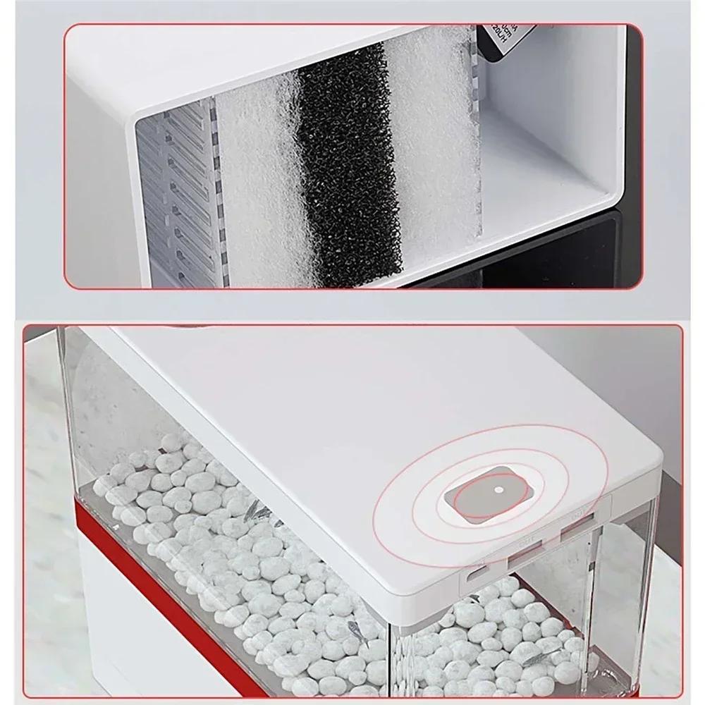 Tragbares Aquarium für den Schreibtisch, mit LED-Beleuchtung, Filtersystem, Fischtank, USB-Ladeschnittstelle, mobiles Aquarium, tragbares Fischtank