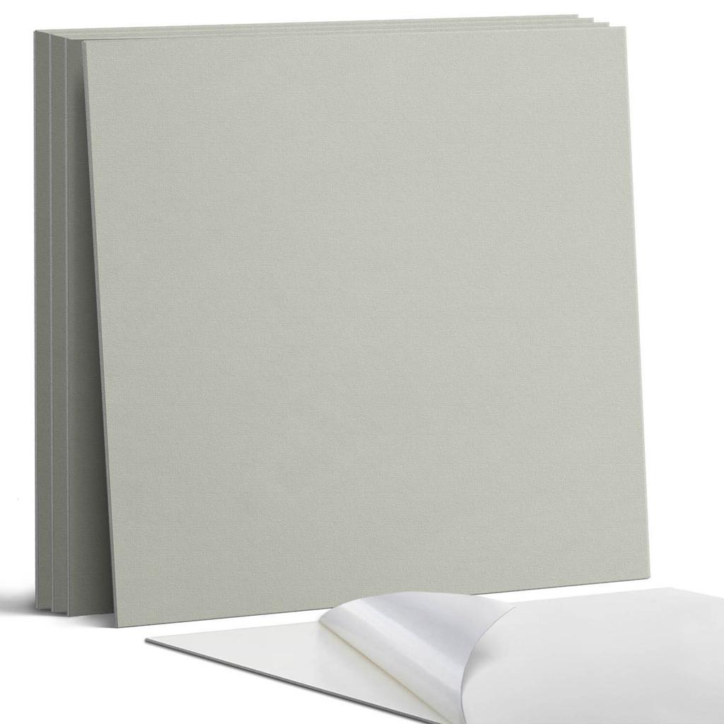 Self-Adhesive Vinyl Tiles - Decoration with Print, Gray-Green Color, 4x50x50 cm