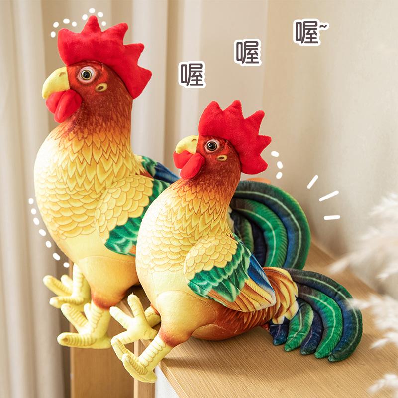 34/44cm Fun Simulation Rooster Plush Doll Pillow Red Standing Realistic Chicken Plush Toy Home Decoration Gift For Boys Girls
