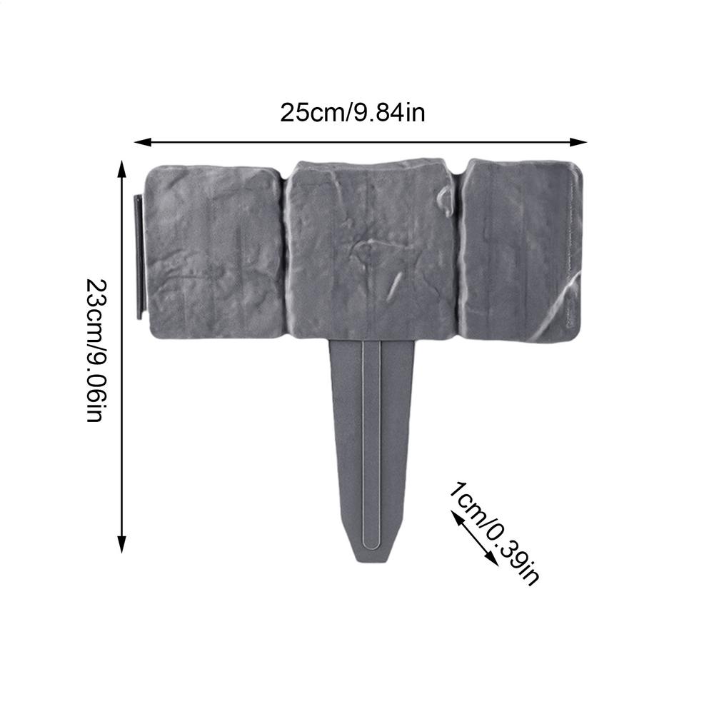 Garden Fence Panels 10 Pieces Imitation Stone Ground Stakes Stone Effect Garden Fence Border For Patio Porch Pathway Walkway коричневый