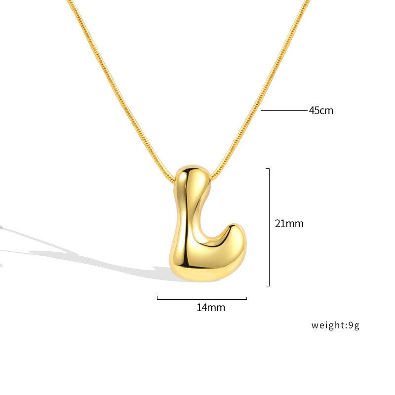 VENTFILLE 925 Sterling Silver 26 Letters Necklace For Women Gift Smooth Cute Balloon Jewelry Accessories Dropshipping Wholesale