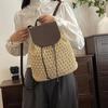 Summer Women Drawstring Straw Backpack Daypack Weaving Shoulder Bag Small Knapsack Mochila