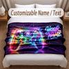 Game Controller Theme Soft Blanket Personalized Custom Name Text Print Warm Blanket Home Sofa Bedroom Decor