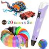 5M PLA Filament X 20 Colors 3D Printing Pen Set Doodle Printer Drawing Gift For Kids - Purple