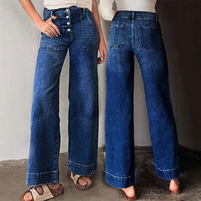 Women Baggy Mid Waist Jeans Wide Leg Loose Denim Pants Straight Leg Cropped Barrel Jeans