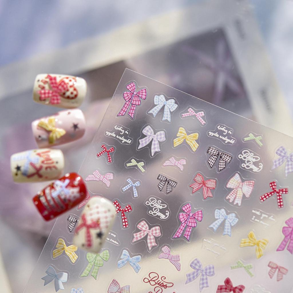 Tomoni Fresh Bow Nail Stickers: Thin, Flexible, Exquisite Nail Art Designs