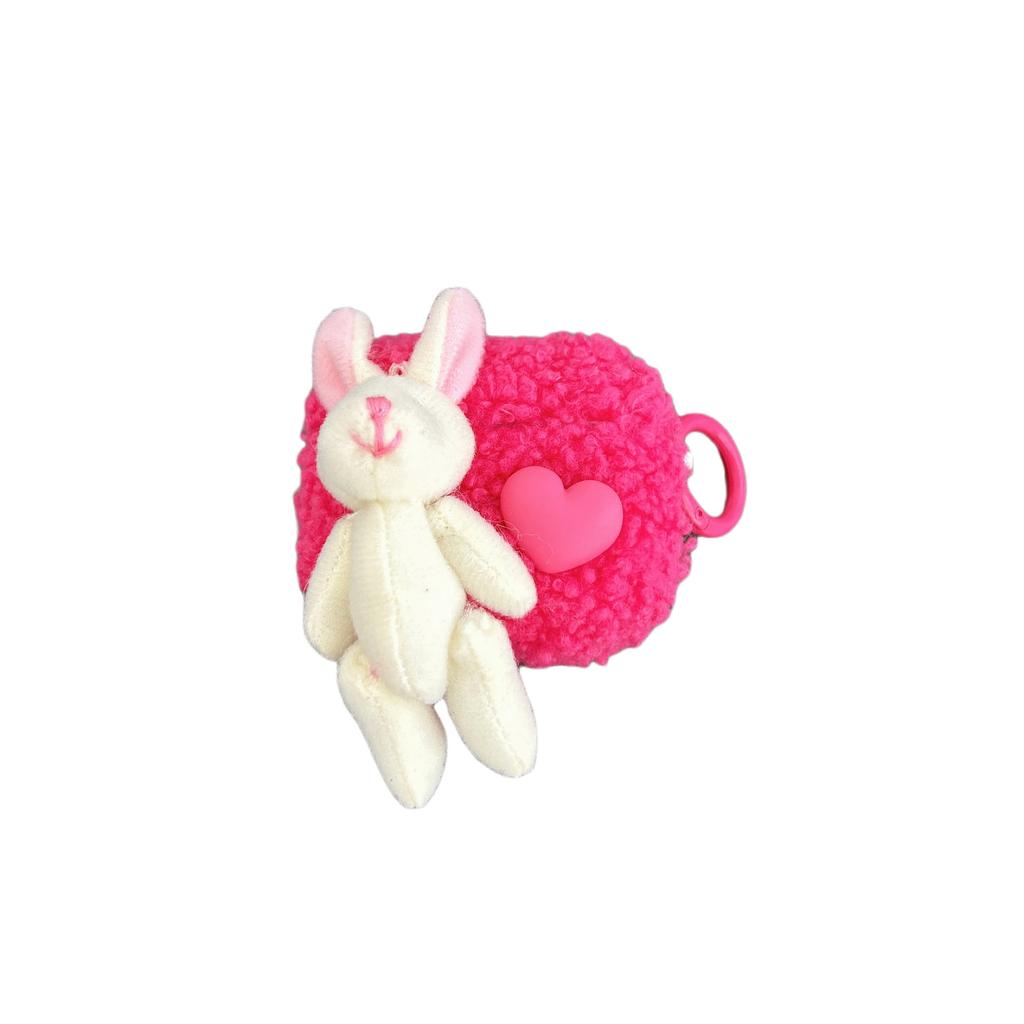 Plush cute rabbit love AirPods 1 protective case pro1 apple bluetooth 1/1 generation earphone case