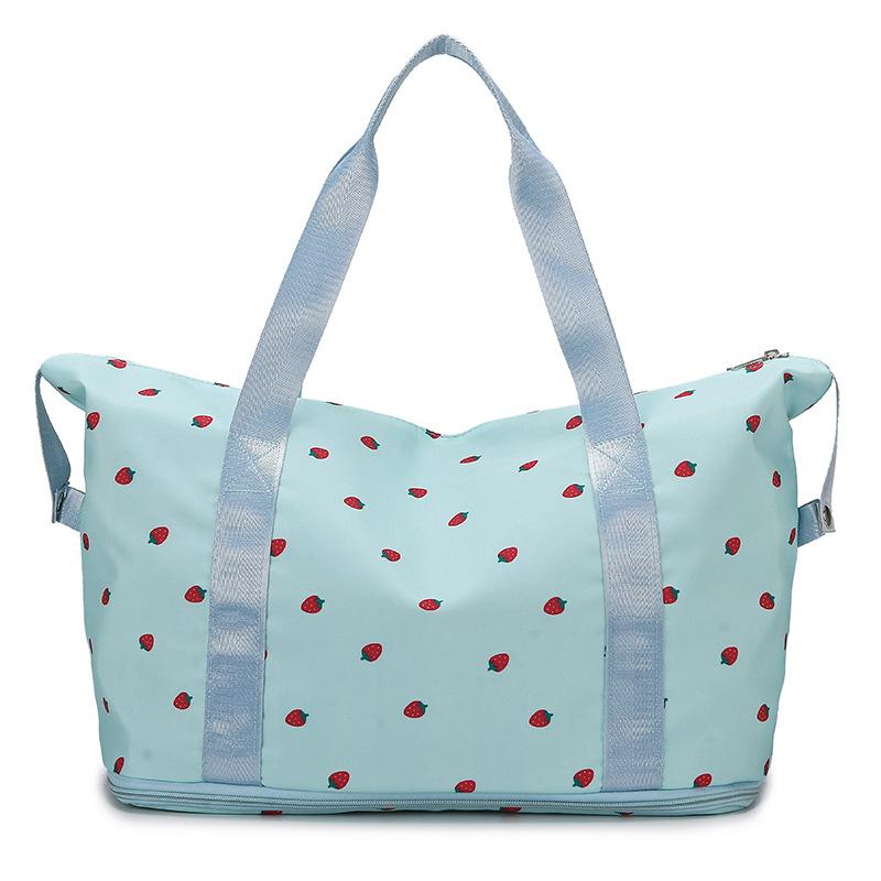Expandable Cute Printed Gym Bag with Trolley Handle, Portable Travel Bag, Oxford Cloth Handbag, Maternity Bag for Pregnant Women
