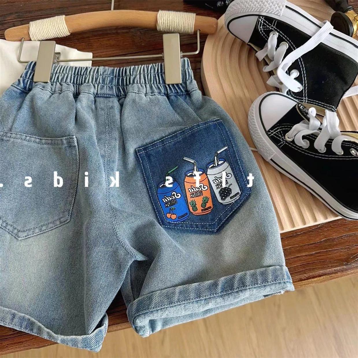 

В наличии! Летние джинсовые шорты для мальчиков 2025 - Универсальная детская одежда Size 120