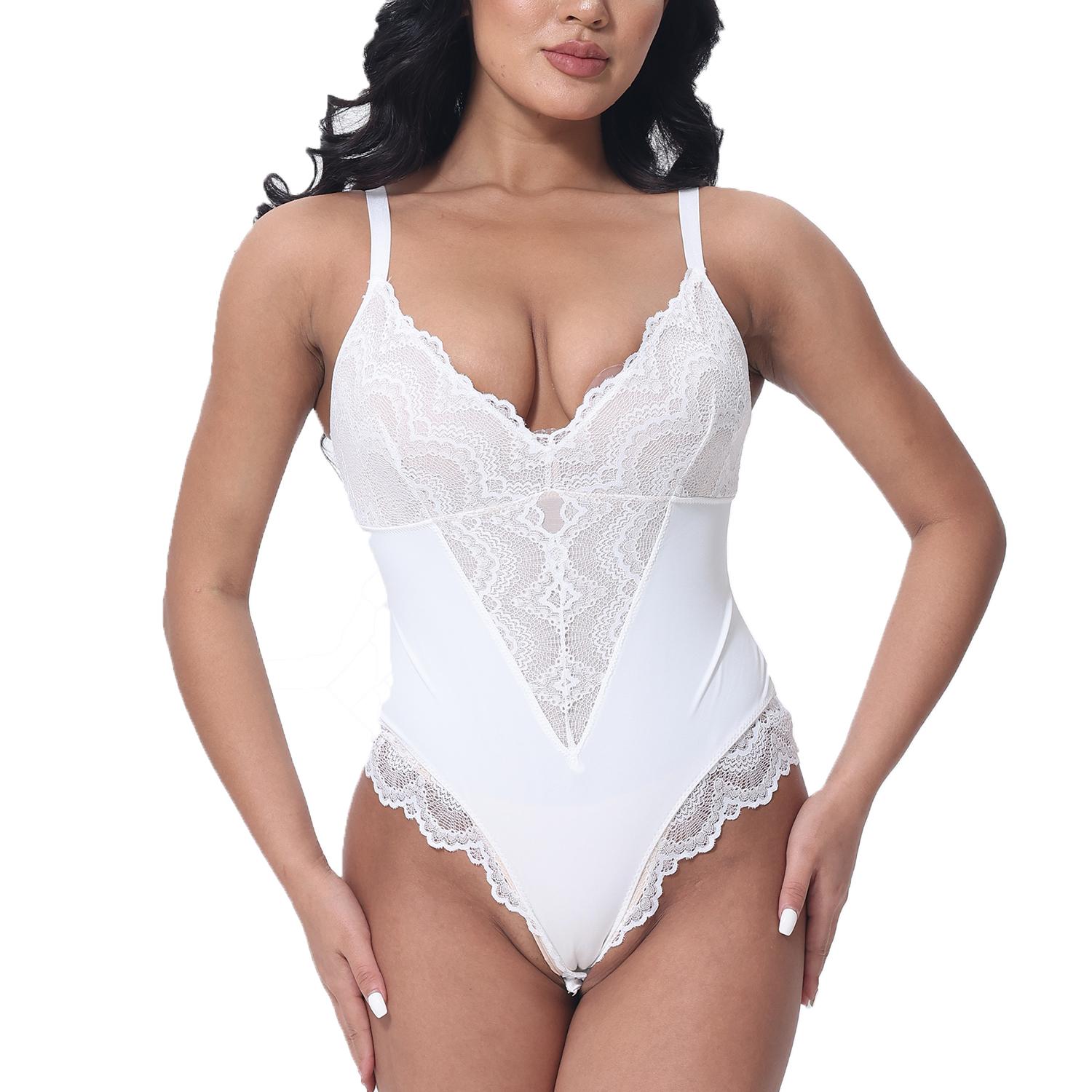 

Кружевное нижнее платье корректирующее белье для женщин корректирующее белье с V-образным вырезом и открытой спиной топы цельные утягивающие трусики стринги сексуальная фигура 3XL белый